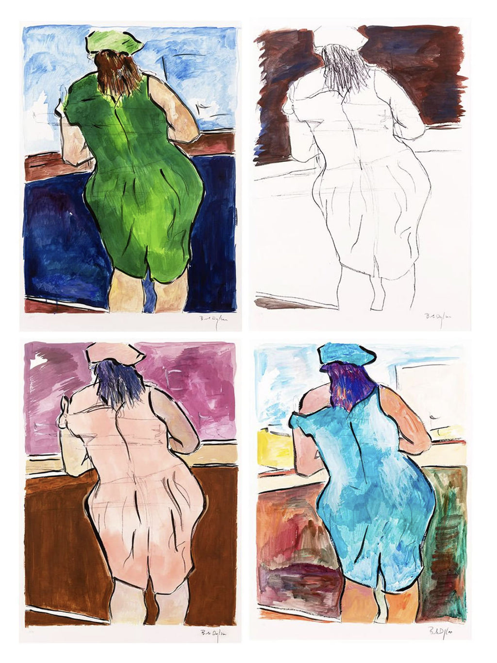 Woman in Red Lion Pub Portfolio 2008 (Set of 4) Bob Dylan