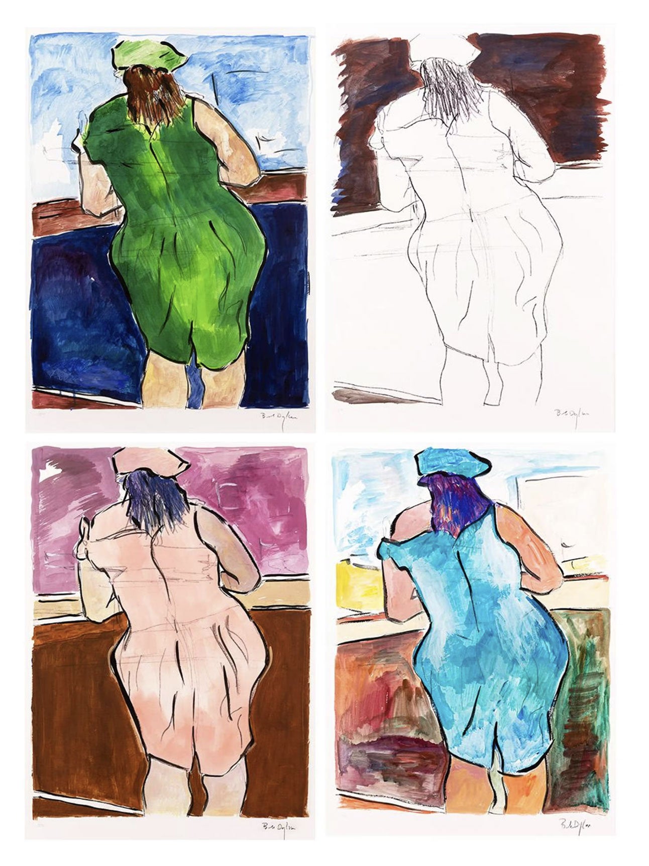 Woman in Red Lion Pub Portfolio 2008 (Set of 4) Bob Dylan